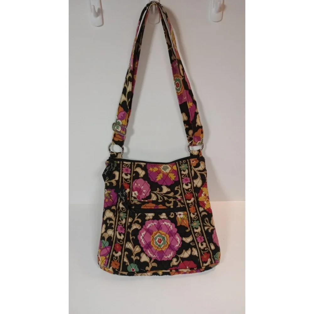 Vera Bradley Suzani Crossbody Purse Bag Pink Purple Paisley Retired Pattern